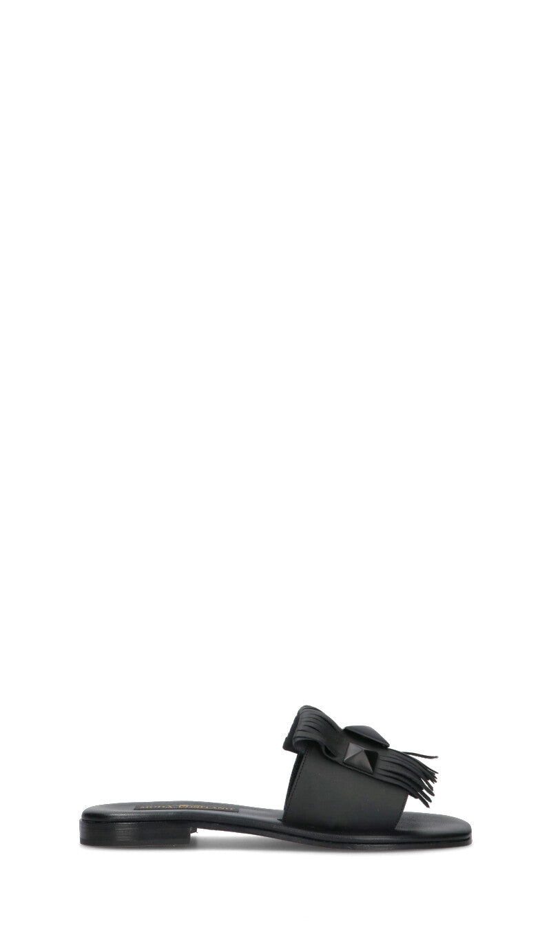 MODA POSITANO Ciabatta donna nera in pelle