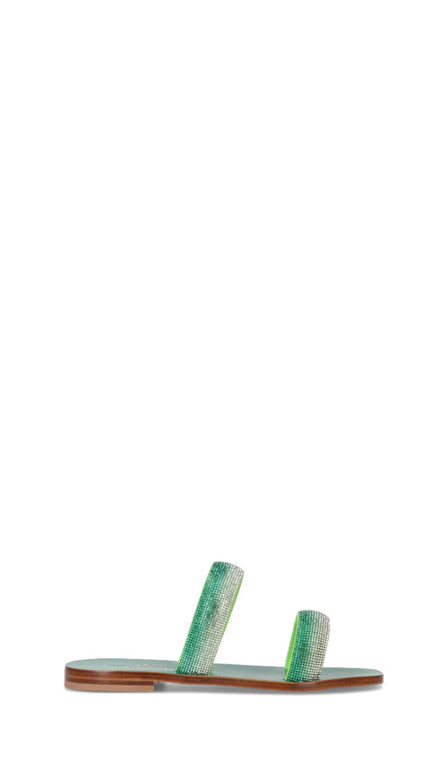 MODA POSITANO Ciabatta donna verde in pelle
