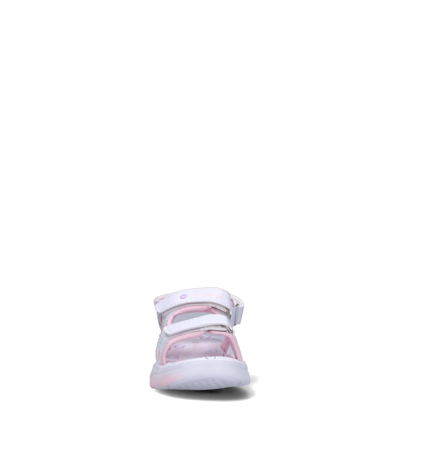 MELANIA Sandalo bimba bianco/rosa con luci
