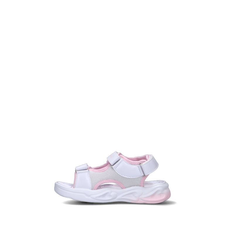 MELANIA Sandalo bimba bianco/rosa con luci