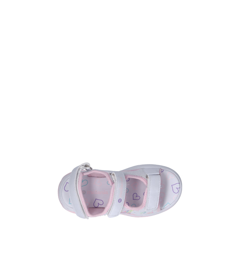 MELANIA Sandalo bimba bianco/rosa con luci
