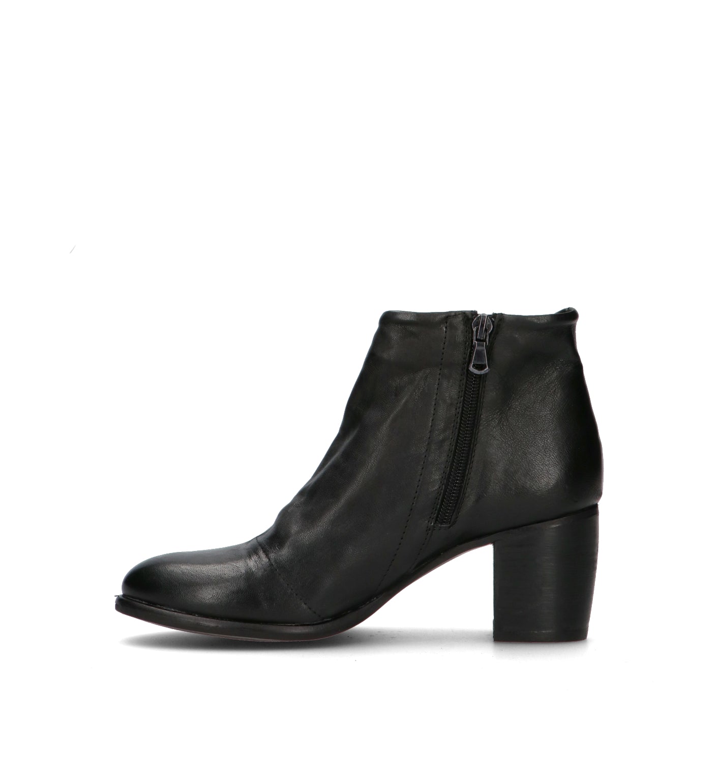 MEZZETINTE Tronchetto donna nero in pelle