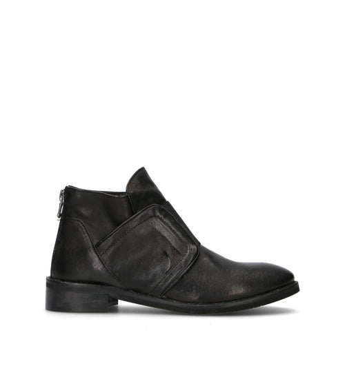 MEZZETINTE Tronchetto donna nero in pelle