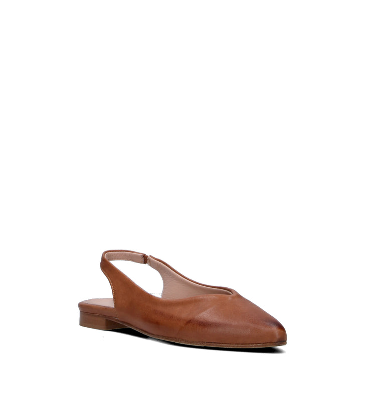 MEZZETINTE Slingback donna cuoio in pelle