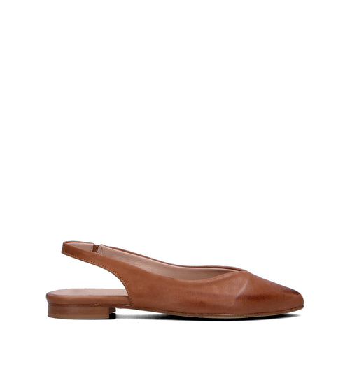 MEZZETINTE Slingback donna cuoio in pelle