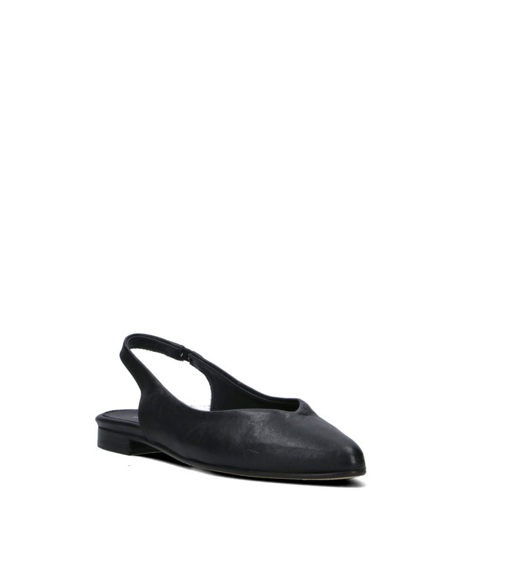 MEZZETINTE Slingback donna nera in pelle