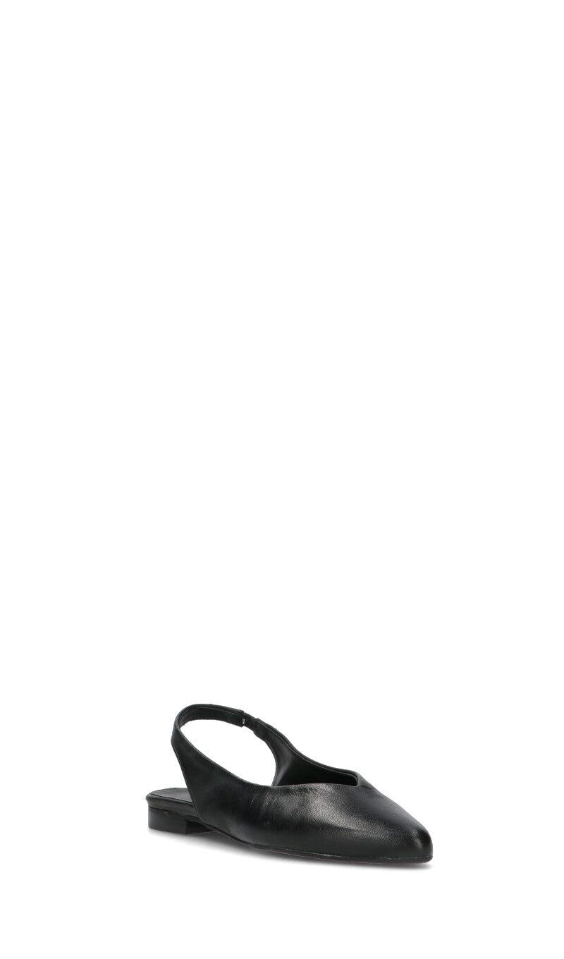 MEZZETINTE Slingback donna nera in pelle