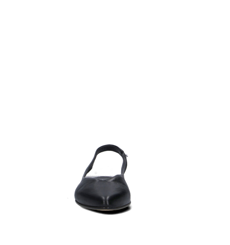 MEZZETINTE Slingback donna nera in pelle