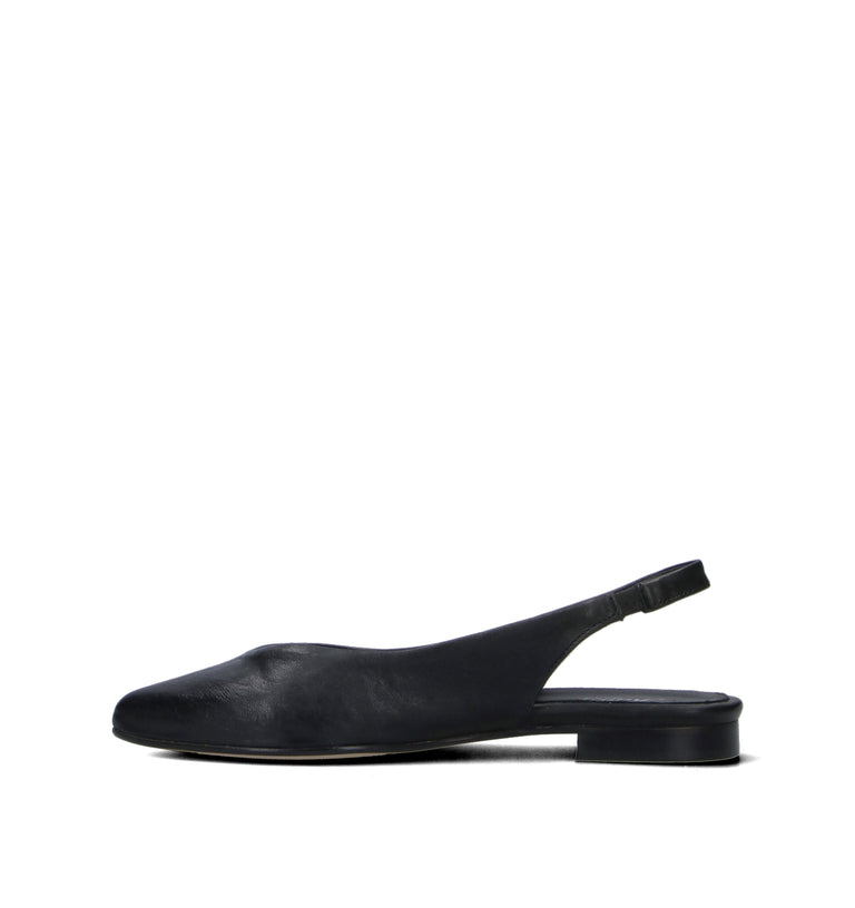 MEZZETINTE Slingback donna nera in pelle