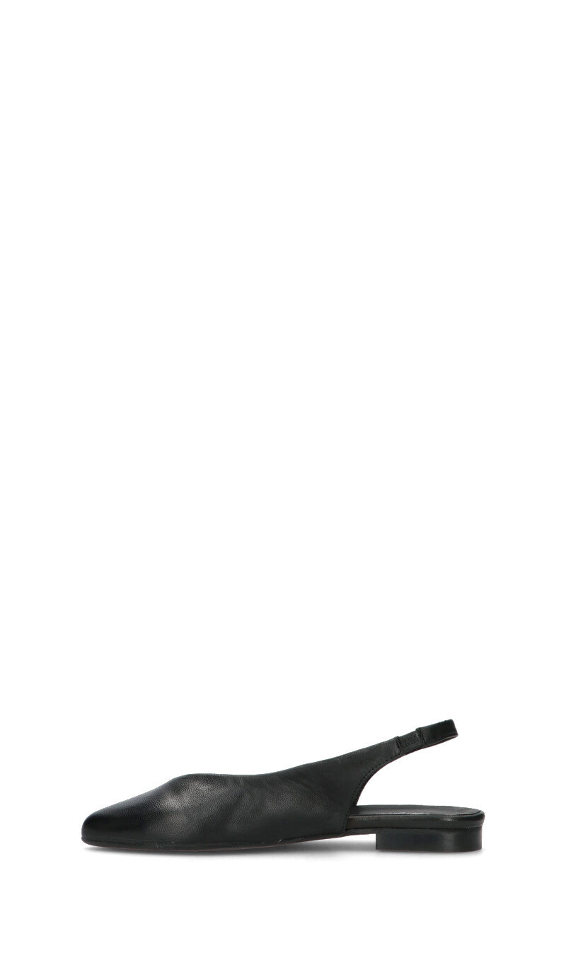 MEZZETINTE Slingback donna nera in pelle
