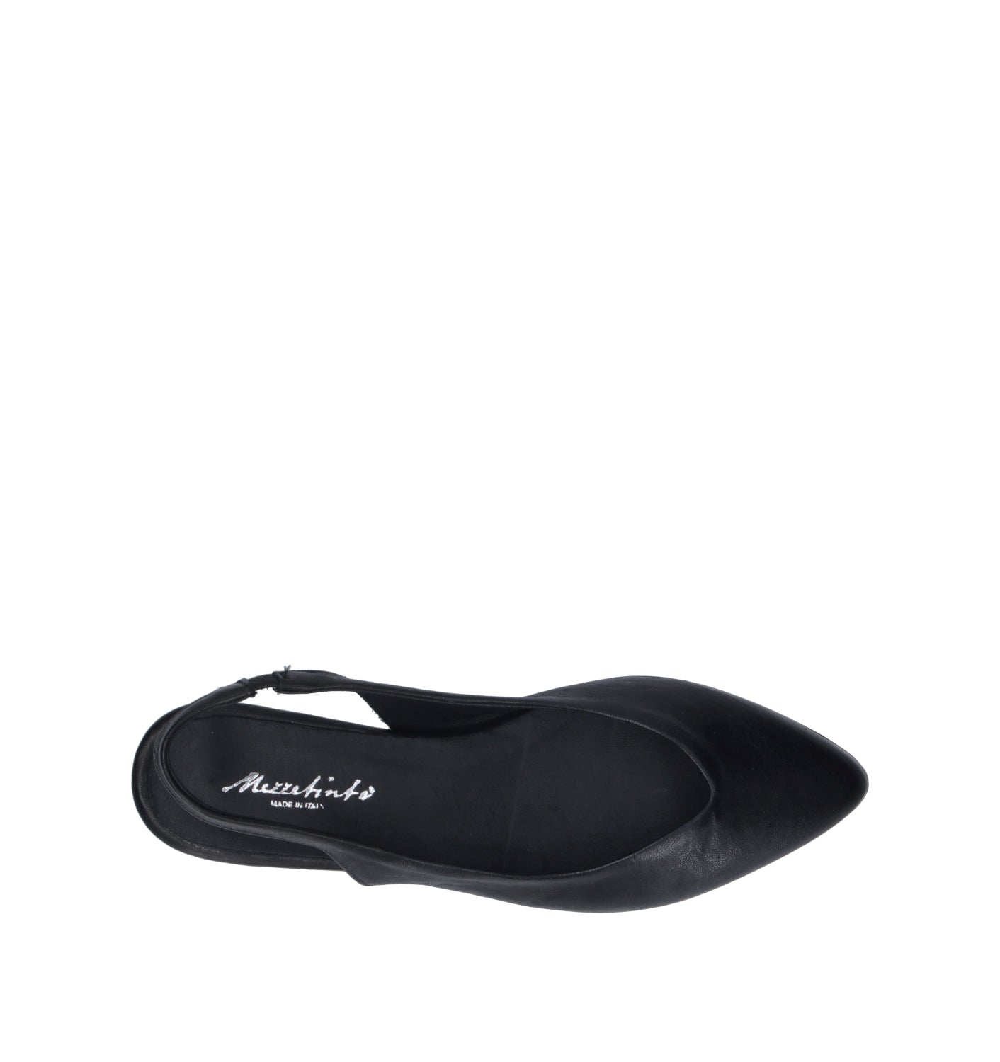 MEZZETINTE Slingback donna nera in pelle