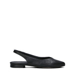 MEZZETINTE Slingback donna nera in pelle