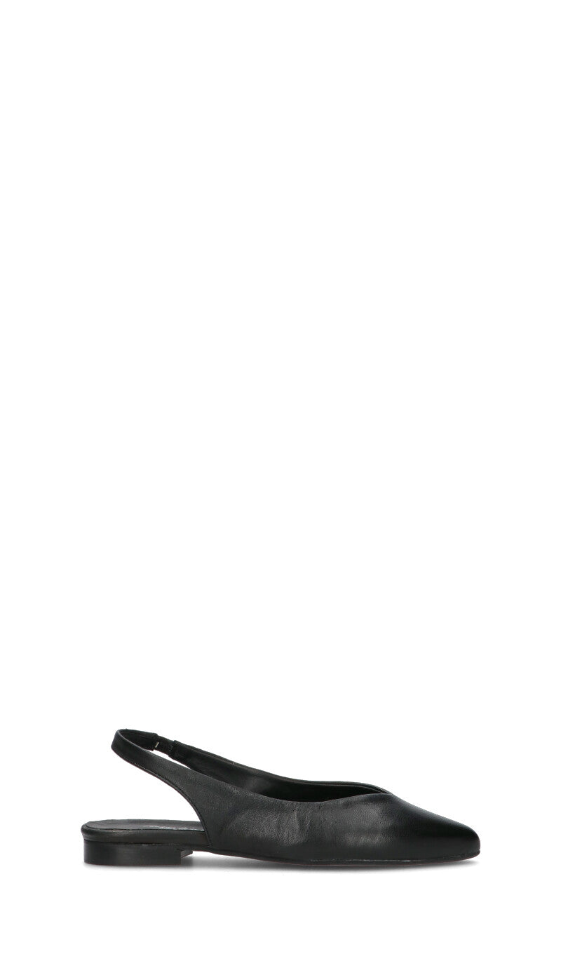 MEZZETINTE Slingback donna nera in pelle
