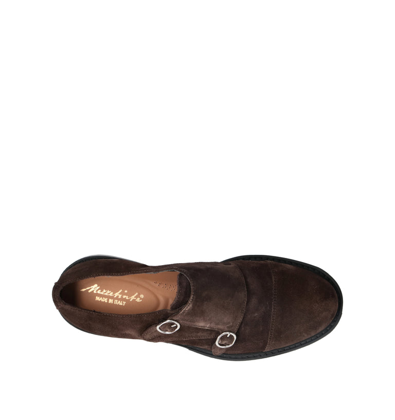 MEZZETINTE Stringata uomo testa di moro in suede