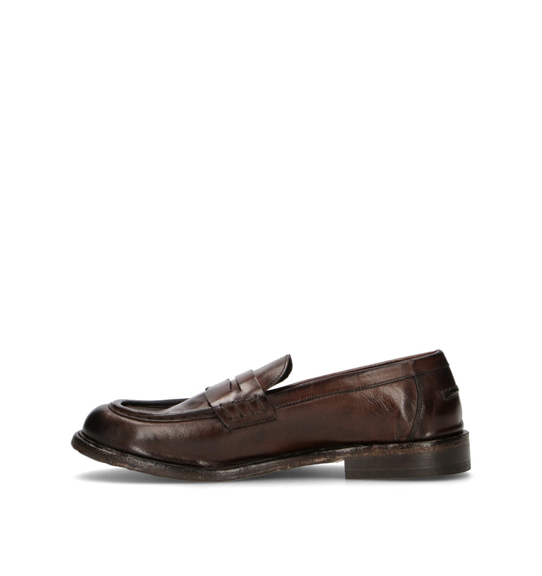 MEZZETINTE Mocassino uomo fondente in pelle