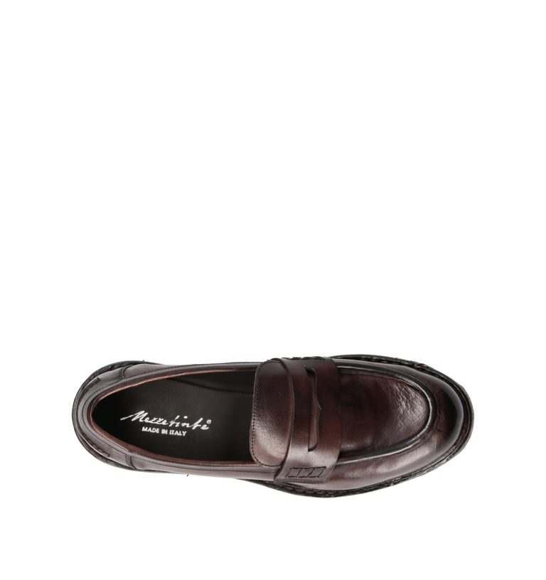 MEZZETINTE Mocassino uomo fondente in pelle