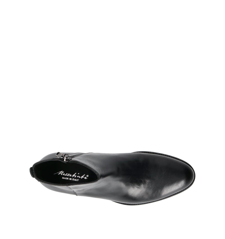 MEZZETINTE Tronchetto uomo nero in pelle