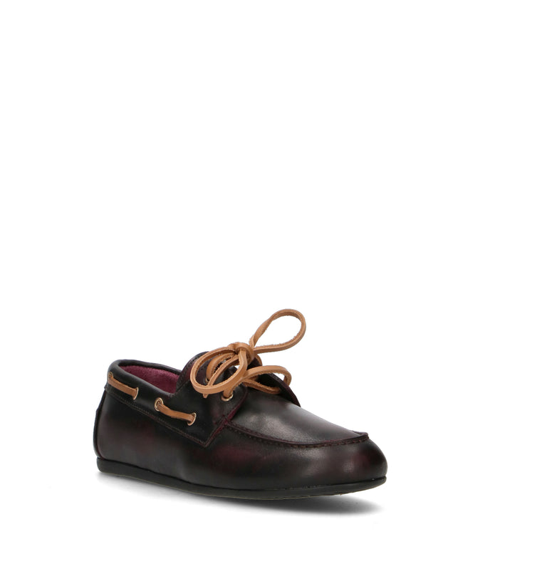 GRAFIA Scarpa barca donna bordeaux in pelle
