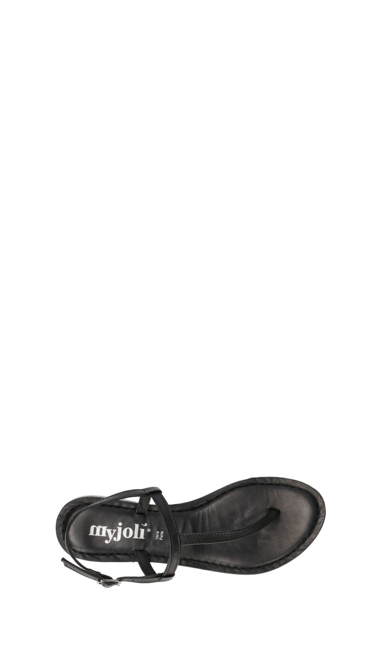 MYJOLI' Sandalo donna nero in pelle