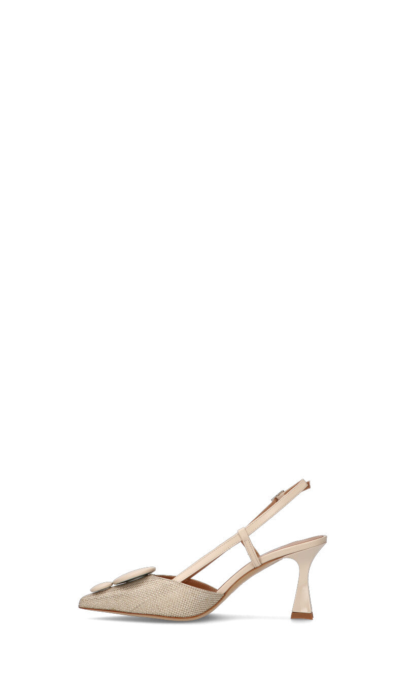 MARTINA T Slingback donna beige in pelle