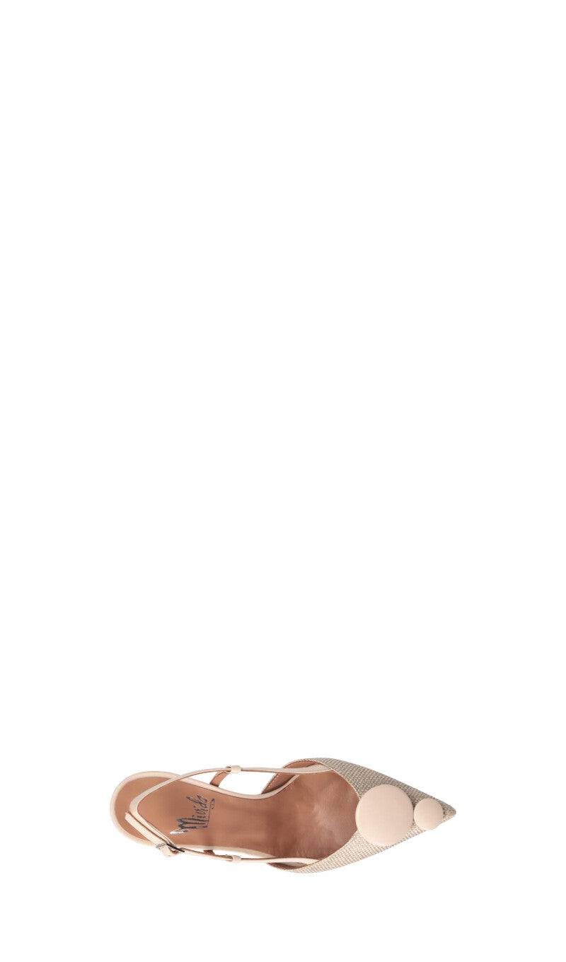 MARTINA T Slingback donna beige in pelle