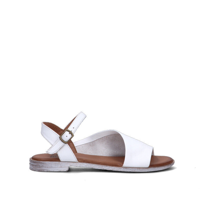 BUENO Sandalo donna bianco in pelle