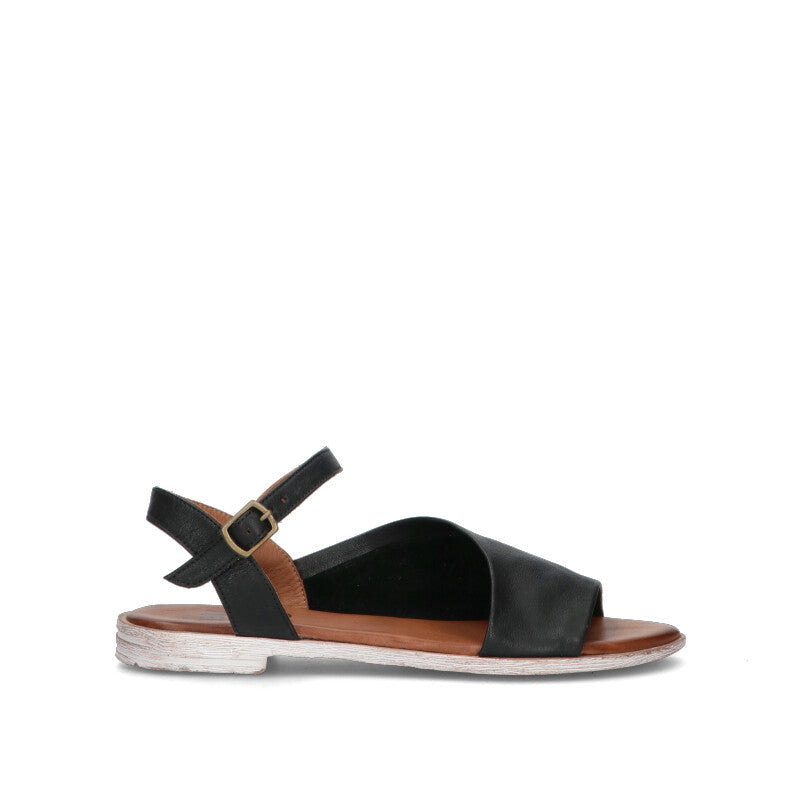 BUENO Sandalo donna nero in pelle