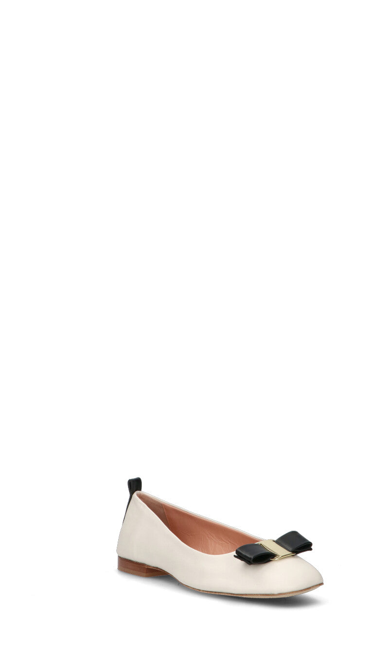 ORONERO Ballerina donna bianca/nera in pelle