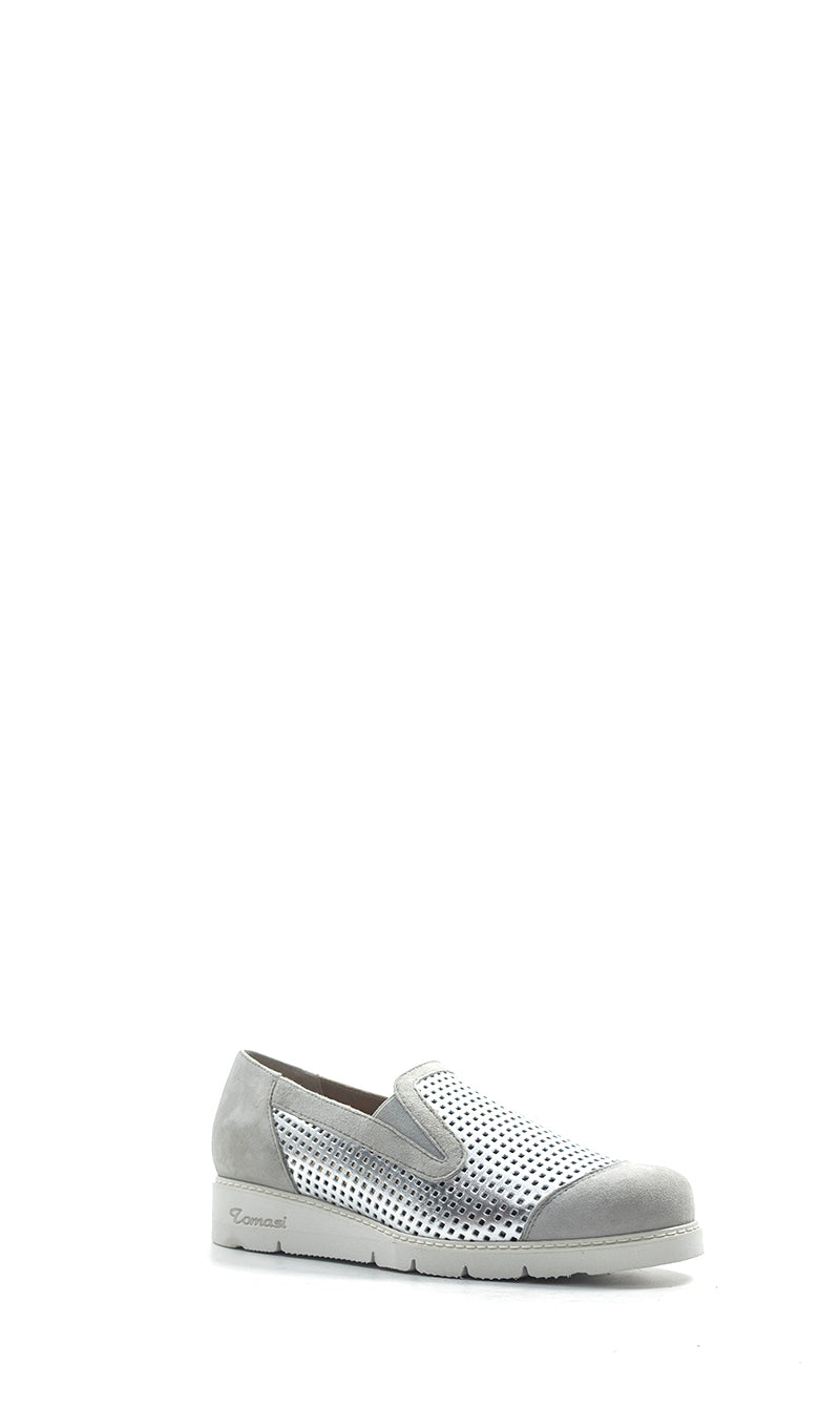 IMPRONTA TOMASI Mocassino donna grigio/argento in pelle