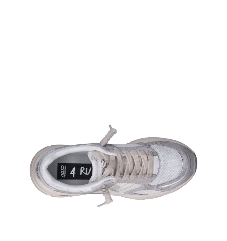QUATTROBARRADODICI Sneaker uomo bianca/grigia