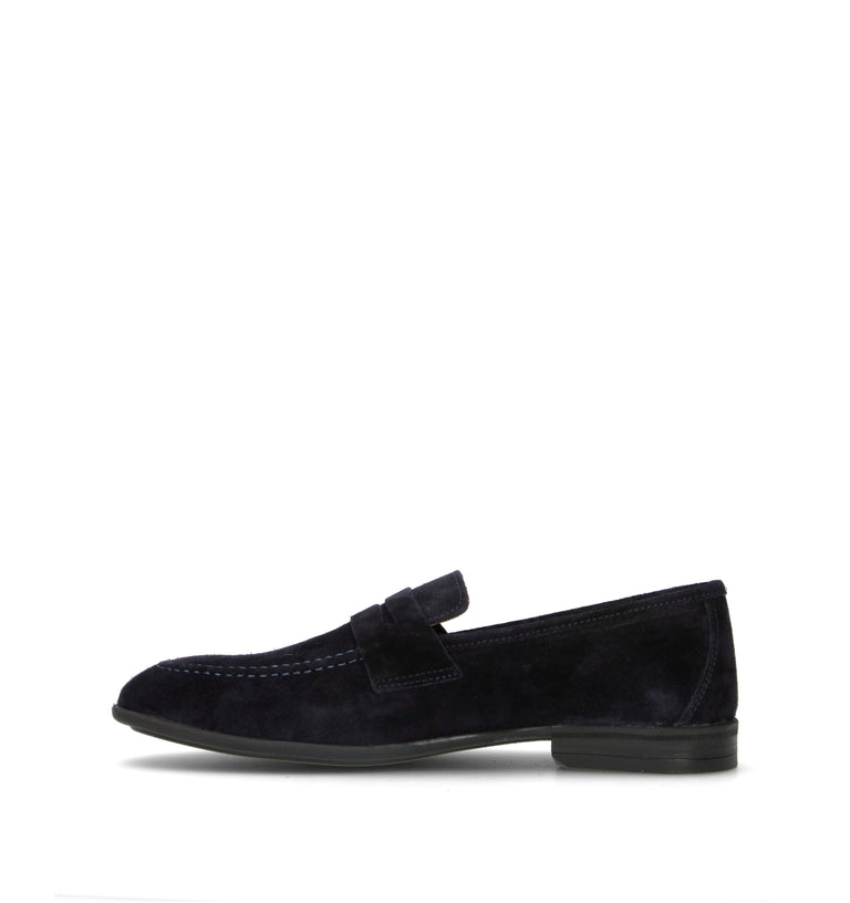 NEROFUMO Mocassino uomo blu in suede
