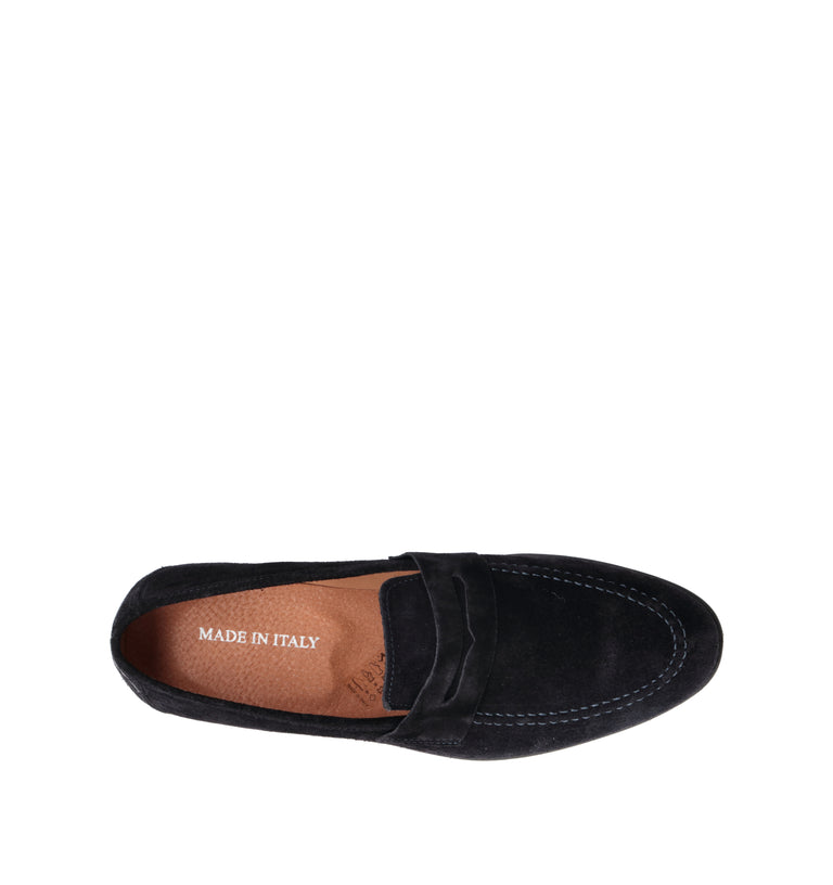 NEROFUMO Mocassino uomo blu in suede