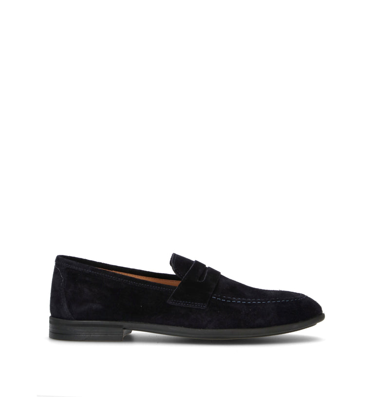 NEROFUMO Mocassino uomo blu in suede