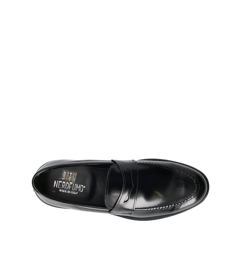 NEROFUMO Mocassino uomo nero in pelle