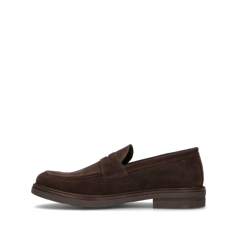 NEROFUMO Mocassino uomo testa di moro in suede