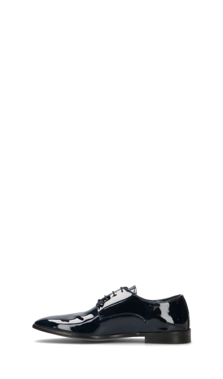 NEROFUMO Stringata uomo blu in pelle