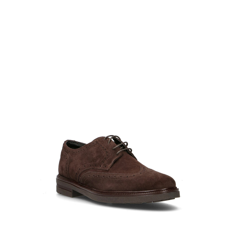 NEROFUMO Stringata uomo testa di moro in suede