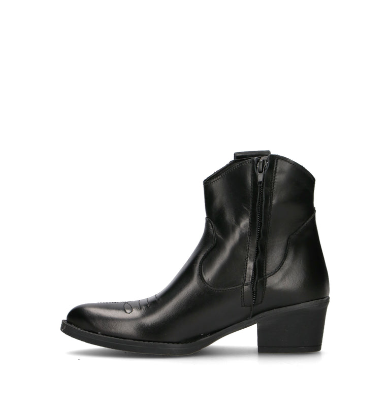 NEROFUMO Tronchetto donna nero in pelle