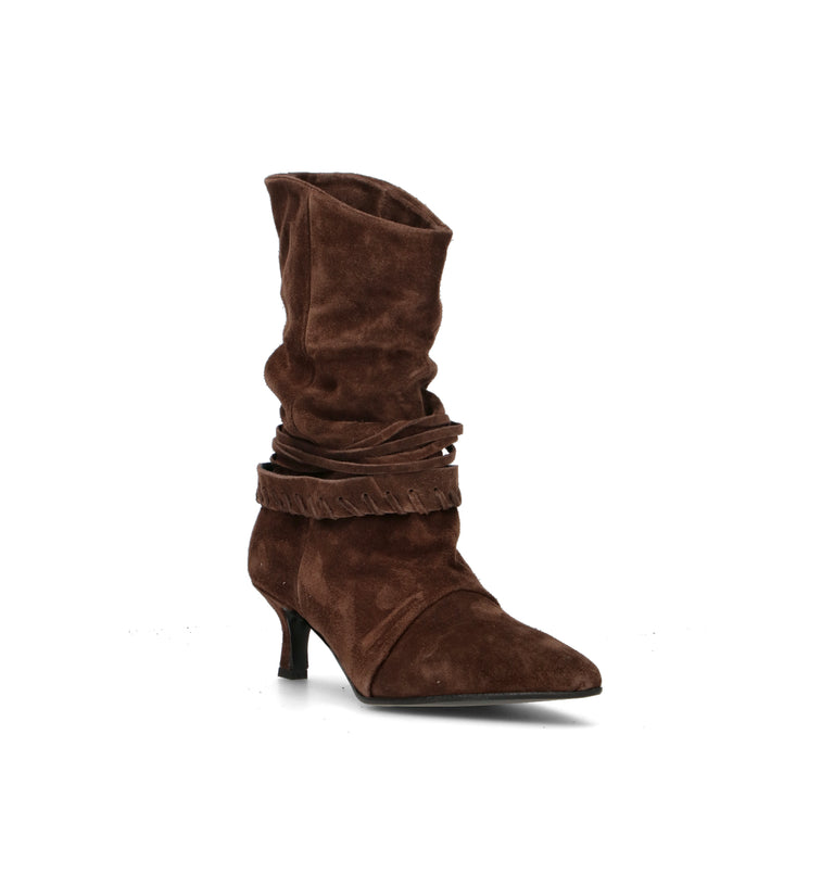 NEROFUMO Tronchetto donna marrone in suede