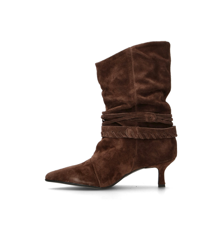 NEROFUMO Tronchetto donna marrone in suede