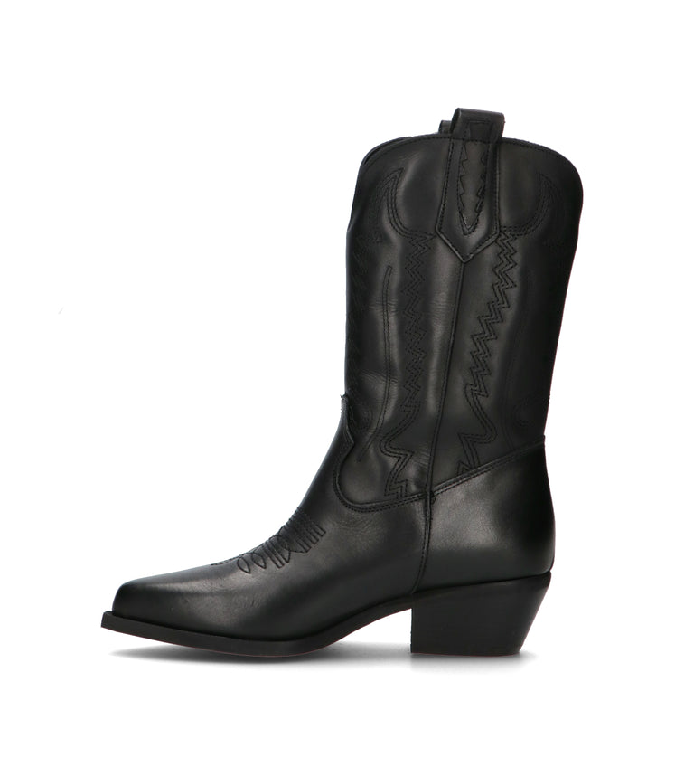 NEROFUMO Tronchetto donna nero in pelle