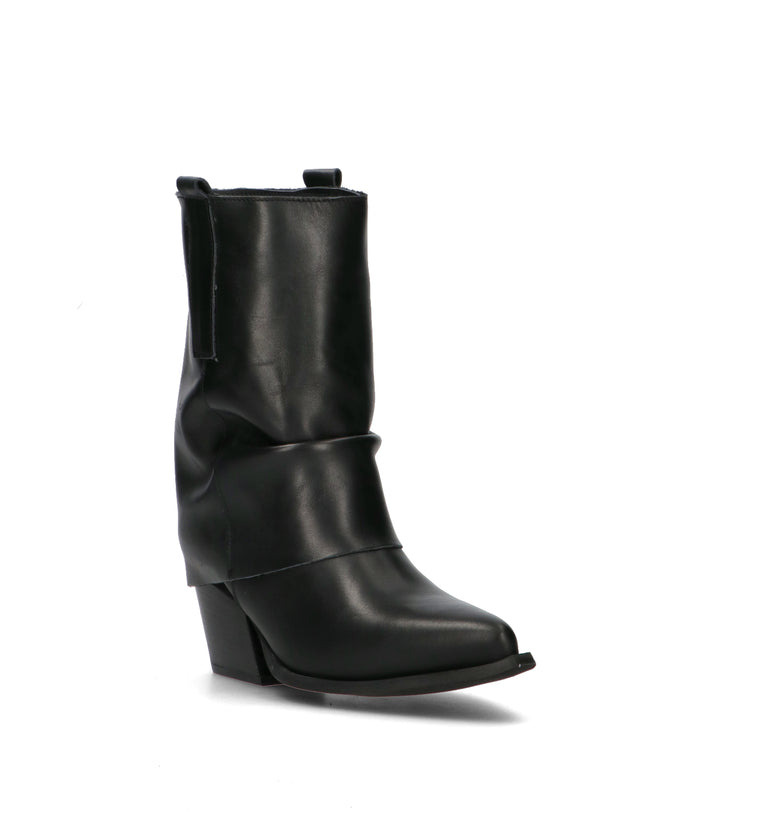 NEROFUMO Tronchetto donna nero in pelle