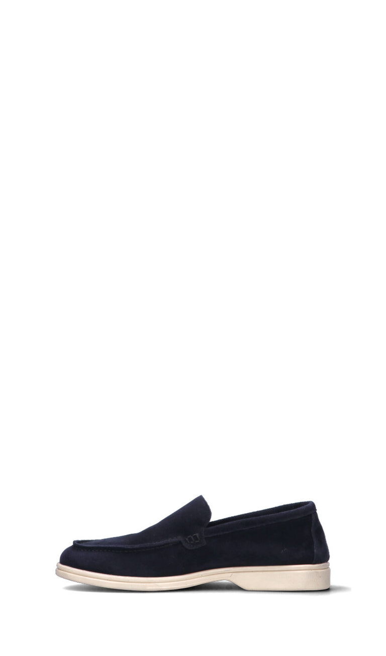 NEROFUMO Mocassino uomo blu in suede