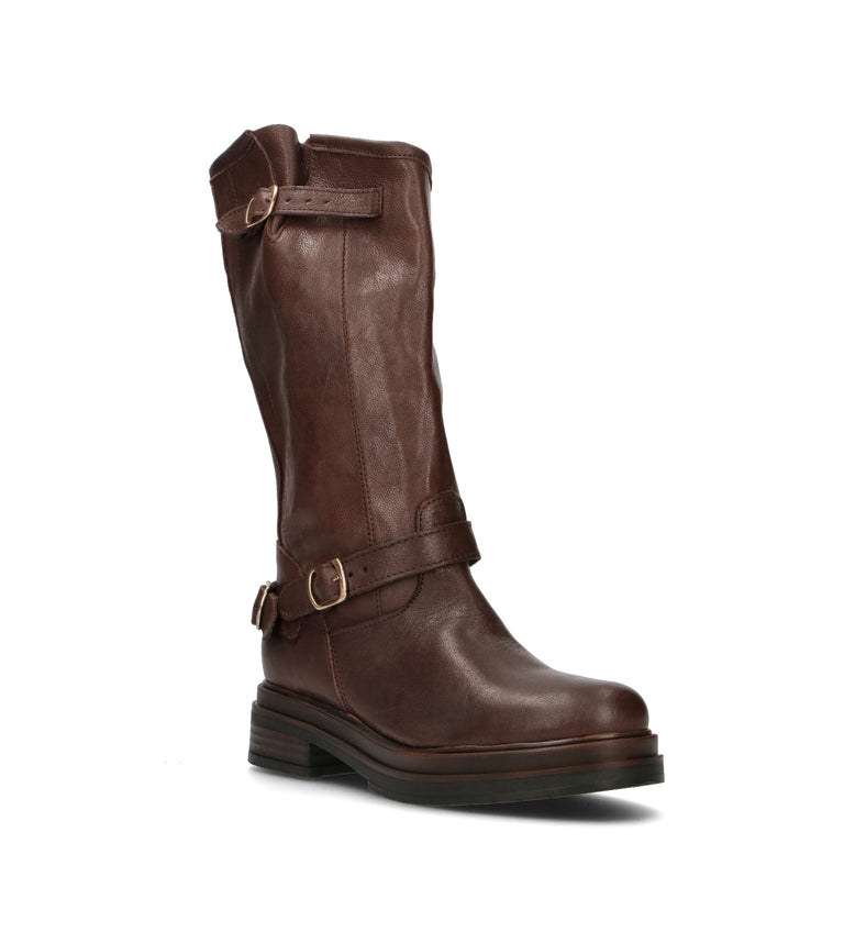 NEROFUMO Stivale donna marrone in pelle