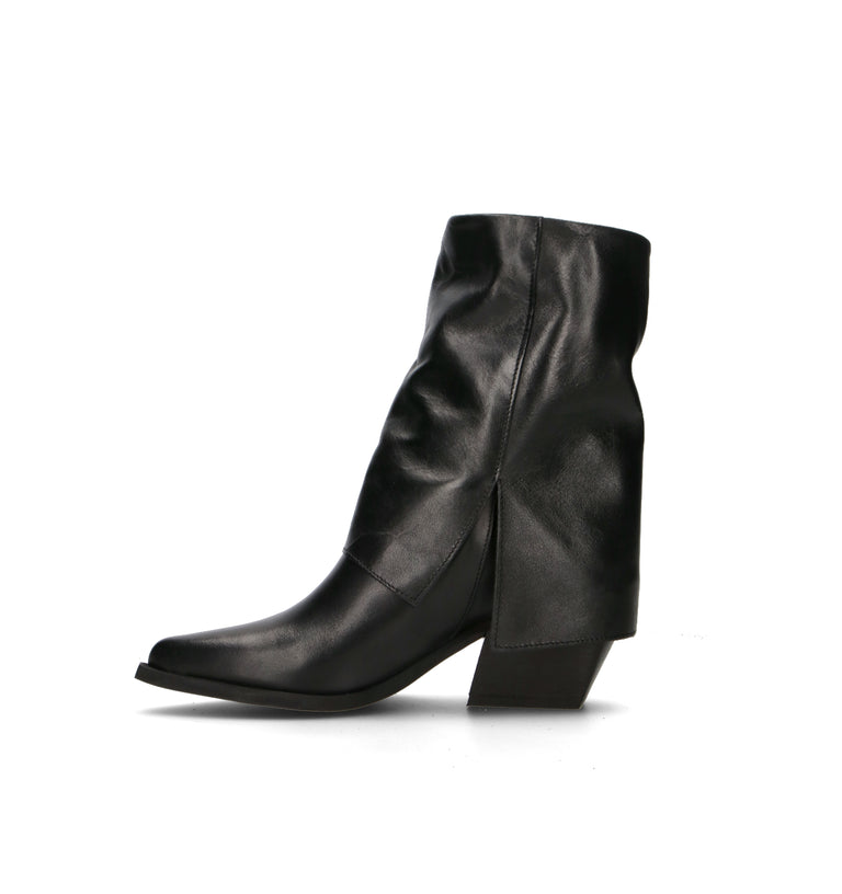 NEROFUMO Tronchetto donna nero in pelle