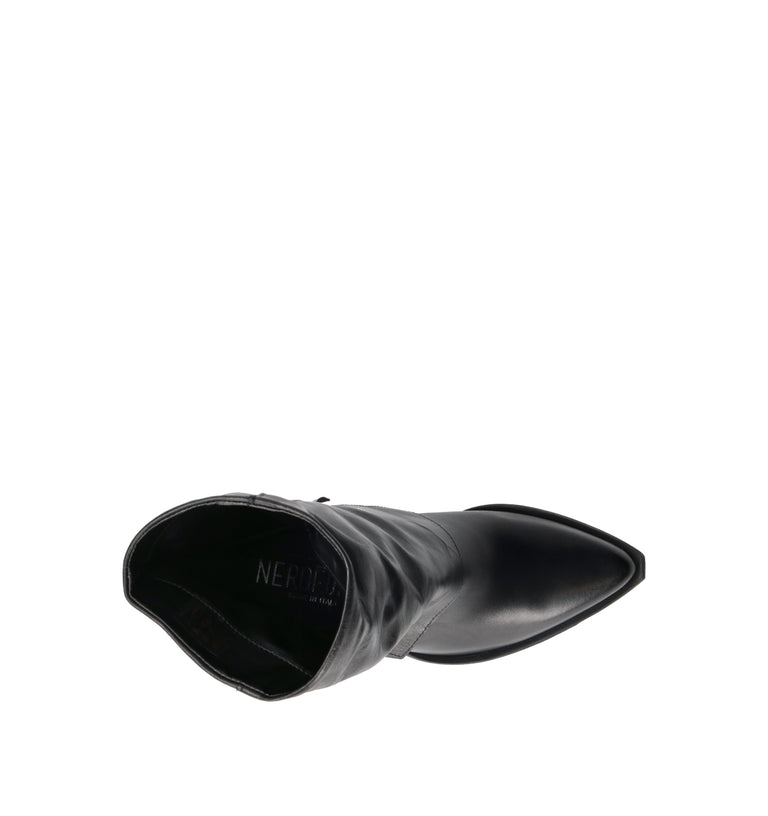 NEROFUMO Tronchetto donna nero in pelle