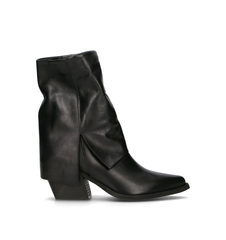 NEROFUMO Tronchetto donna nero in pelle