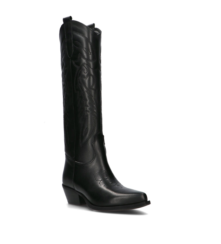 NEROFUMO Stivale donna nero in pelle