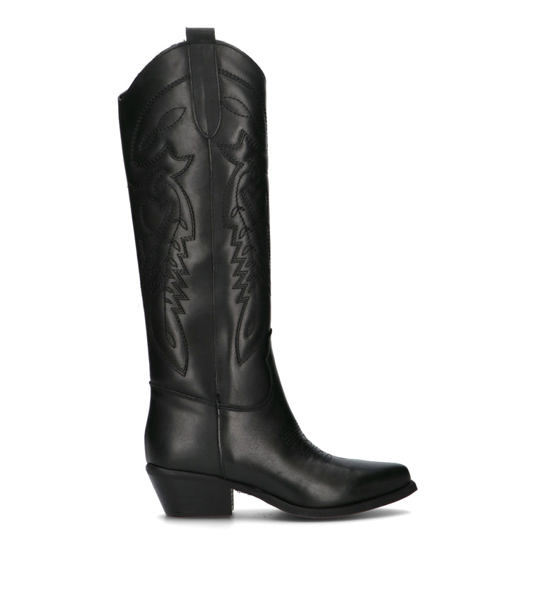 NEROFUMO Stivale donna nero in pelle