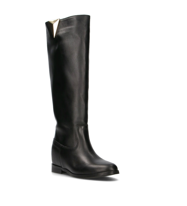 NEROFUMO Stivale donna nero in pelle